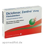 Bild für Diclofenac Zentiva 25 mg Filmtabletten - 20 Stück von Zentiva Pharma GmbH Bild für Bild für Diclofenac Zentiva 25 mg Filmtabletten - 20 Stück von Zentiva Pharma GmbH