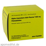 Alpha - Liponsäure Aaa - Pharma 600mg Filmtabletten Aaa  -  Pharma GmbH