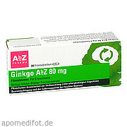 Bild für Ginkgo AbZ 80 mg Filmtabletten - 30 Stück von AbZ Pharma GmbH Bild für Bild für Ginkgo AbZ 80 mg Filmtabletten - 30 Stück von AbZ Pharma GmbH
